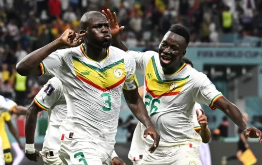 Senegal's Kalidou Koulibaly celebrates scoring his side's second goal against Ecuador [Dylan Martinez/Reuters]